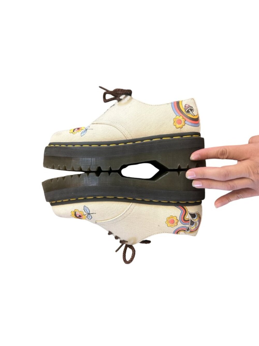 Dr Martens 1461 Quad Retro Ray Canvas Platform Oxford Shoes Womens 8 Embroidery - Picture 8 of 16